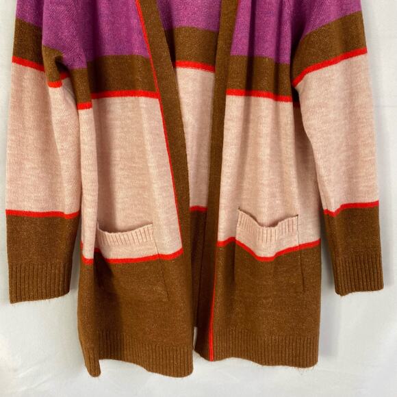 Lane Bryant Colorblock Cardigan Sweater Women 14/16 Pink Open Front Pockets NWT - Picture 5 of 9